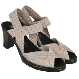 Bernie Mev 'Molly' Women's 37 / US 6 Woven Heeled Comfort Sandal Light Gold